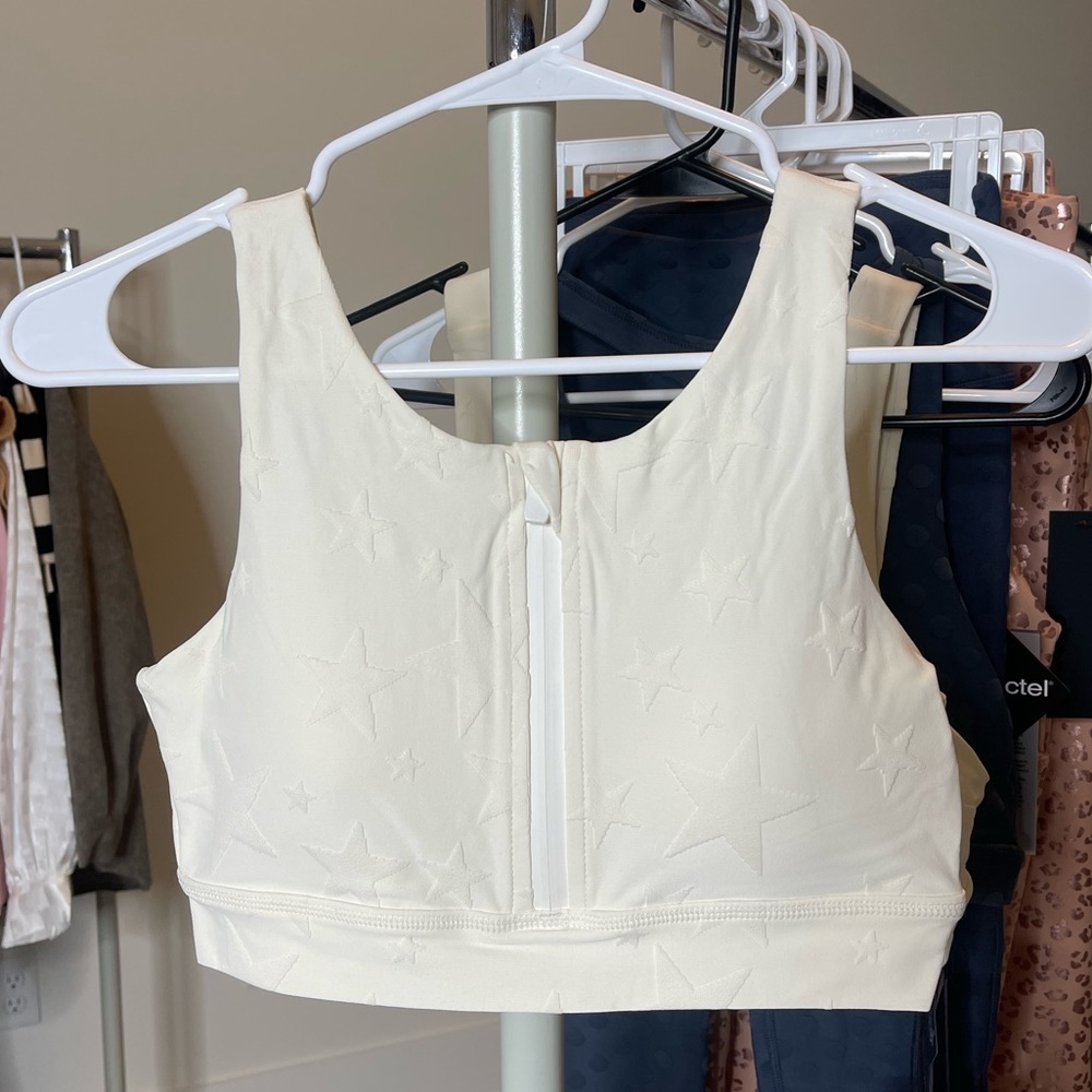 Mono B Cream Textured Star Sports Bra